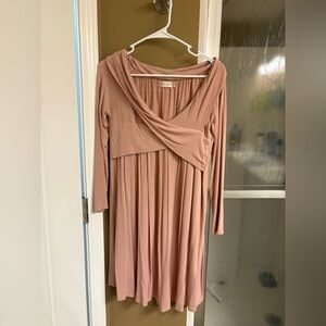 Altar'd State Blush Long Sleeve Dress